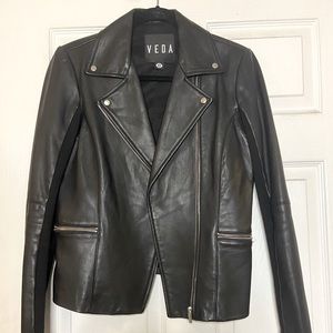 Veda Dallas smooth leather jacket, Black size M